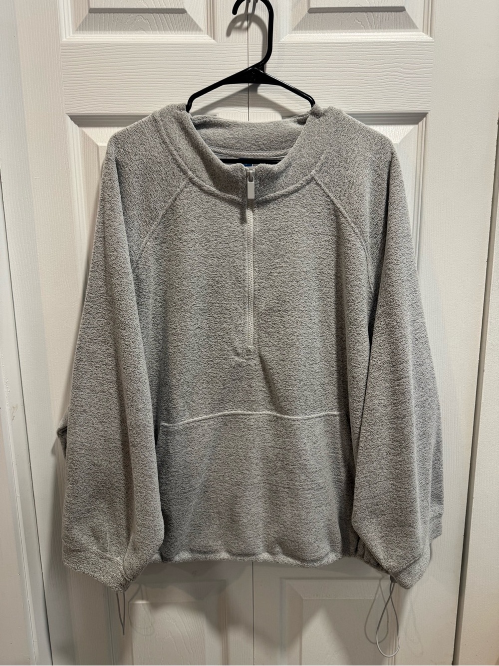 Women's Half-Zip Pullover Sweater - Light Gray (fits 2X-4X)
